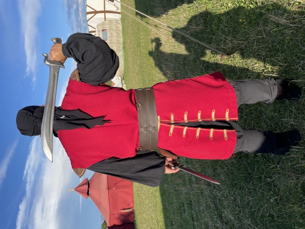 Gothic Weste Mantel Jacke Lang Wolle Larp Mittelalter Anfertigung Köln Rot